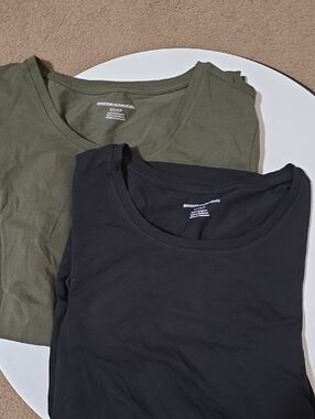 Amazon Essentials Short Sleeve Tee Duo - Black & Olive Green